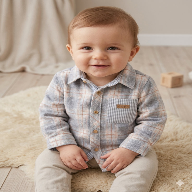 Camisa Franela Escocesa Niño - Imagen 2
